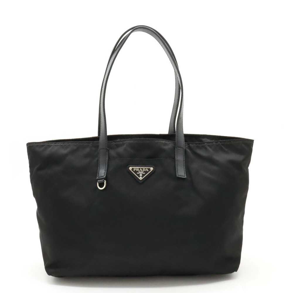 Prada Tote Tessuto Saffiano Bag Shoulder Carry Leather NERO Black
